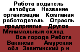 Работа водитель автобуса › Название организации ­ Компания-работодатель › Отрасль предприятия ­ Другое › Минимальный оклад ­ 45 000 - Все города Работа » Вакансии   . Амурская обл.,Завитинский р-н